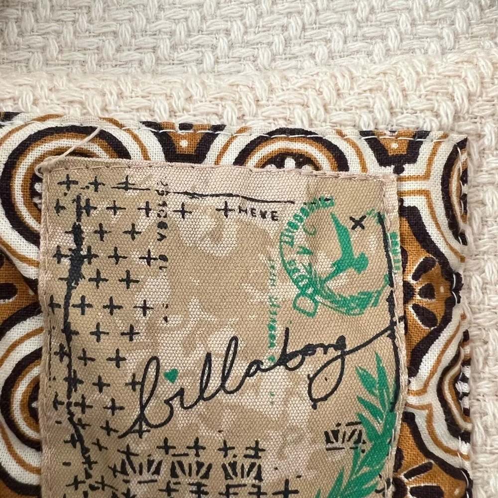 Billabong Women Medium Ivory LS Pea Coat Jacket Wool Blend Lined EmbroideredLogo